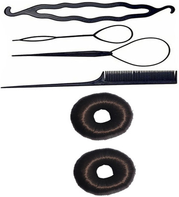 

S R Enterprises hair synthetic donuts and diy kit tools[pack of 6pcs](Set of 6)