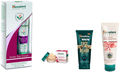 

Himalaya men beard face wash,clear complexion face scrub, clear complexion face cream, under eye(Set of 4)