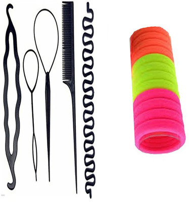

S R Enterprises hair fashion rubber bands and diy kit snake [pack of 17pcs](Set of 17)