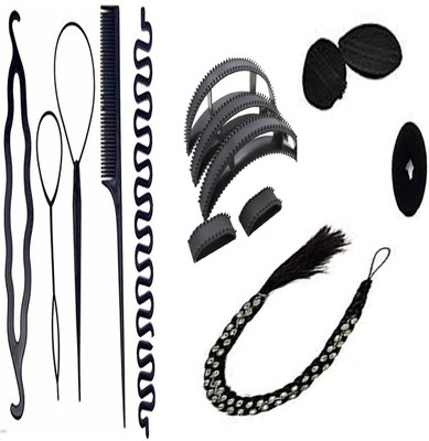 

S R Enterprises hair combo set juda bun [pack of 14pcs](Set of 14)