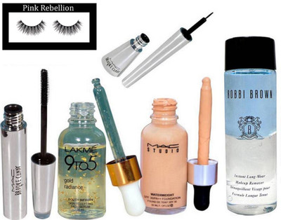 

pink rebellion foundation|primer|eyeliner|mascara|eyelashes|remover|(Set of 6)