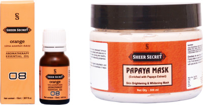 

Sheer Secret Papaya Mask 300ml and Orange Essential Oil 15ml(Set of 2)