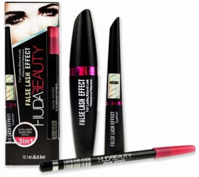 

Huda Beauty 3 IN 1 (KAJAL+EYELINER+MASCARA) NEW COMBO(Set of 3)