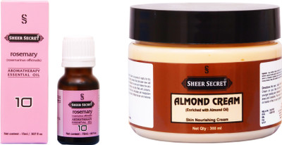 

Sheer Secret Almond Cream 300ml and Rosemary Essential Oil 15ml(Set of 2)