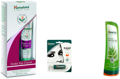 

Himalaya under eye cream, neem face wash, almond kajal(Set of 3)