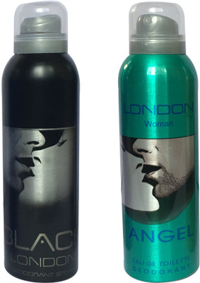 

LONDON BLACK , ANGEL ( PACK OF 2) Deodorant Spray - For Men & Women(200 ml, Pack of 2)