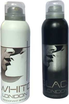 

LONDON 1 WHITE AND 1 BLACK ( PACK OF 2) Deodorant Spray - For Men & Women(200 ml, Pack of 2)