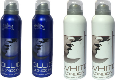 

LONDON 2 BLUE AND 2 WHITE ( PACK OF 5) Deodorant Spray - For Men & Women(200 ml, Pack of 5)