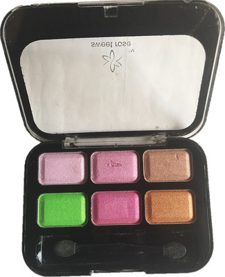

Sweet Rose Eyeshadow with 6 Pallet And 1 Eyeshadow Brush 6 g(Pink, Brown, Green)