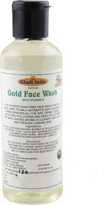 

Khadi India Santosh Gold Face Wash with Vitamin-E (210 ml) Face Wash(250 g)