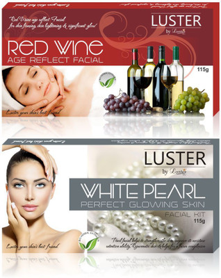 

Luster Red Wine & White Pearl Facial Kit (New Pack) 230 g(Set of 2)