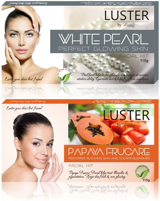 

Luster White Pearl & Papaya Frucare Facial Kit (New Pack) 230 g(Set of 2)