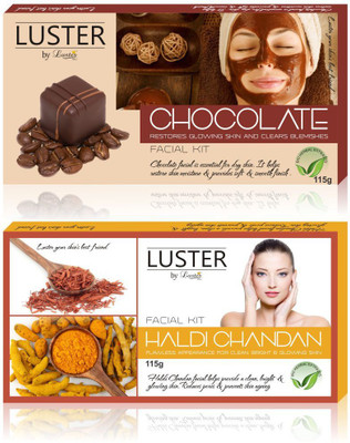 

Luster Chocolate & Haldi Chandan Facial Kit (New Pack) 230 g(Set of 2)