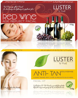 

Luster Red Wine & Soul Radiance Tan Removal Facial Kit (New Pack) 290 g 290 g(Set of 2)