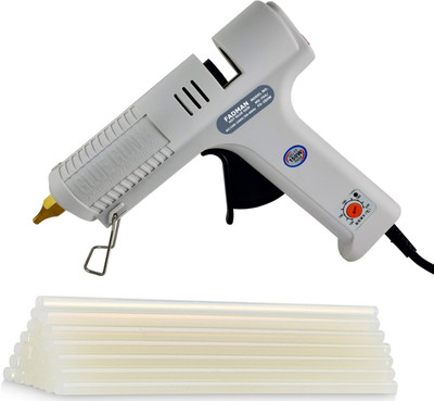 FADMAN MAX 150 W 150 WATT HEAVY PERFORMANCE BEST QUALITY IN GLUE GUNS WITH PREMIUM 20 TRANSPARENT HOT ADHESIVE GLUE STICKS Adjustable Temperature Corded Glue Gun(11 mm)