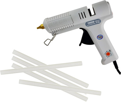 FADMAN MAX 150 W 150 WATT HEAVY PERFORMANCE BEST QUALITY IN GLUE GUNS WITH PREMIUM 5 TRANSPARENT HOT ADHESIVE GLUE STICKS Adjustable Temperature Corded Glue Gun(11 mm)