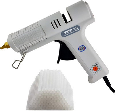 FADMAN MAX 150 W 150 WATT HEAVY PERFORMANCE BEST QUALITY IN GLUE GUNS WITH PREMIUM 50 TRANSPARENT HOT ADHESIVE GLUE STICKS Adjustable Temperature Corded Glue Gun(11 mm)