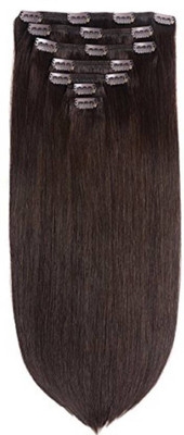 

Fully 7 Pcs Real Human Extensions With Hi Quality Remy Virgin Indian Temple 26 Inch (50 Grams, Black) Hair Extension