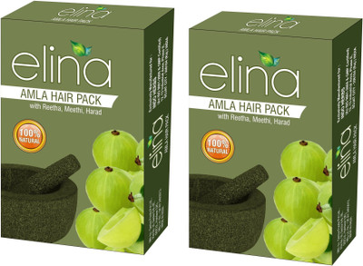 

elina HERBAL AMLA HAIR PACK WITH ( REETHA, METHI, HARAD) 100% NATRUL & PURE 100g(PACK OF 2)(200 g)