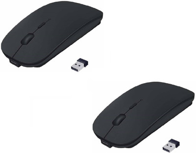 

ROQ Sets Of 2 HIGH QUALITY 2.4Ghz Wireless Optical Mouse(USB, Black)