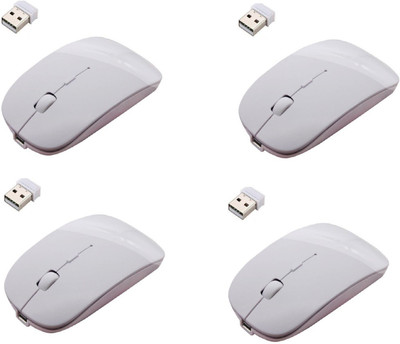 

FKU Set of 4 Ultra Slim Wireless Optical Mouse Wireless Optical Gaming Mouse(Bluetooth, White)