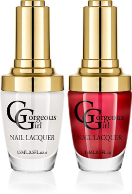 

Gorgeous Girl Glossy Nail Lacquer Floral White-01 & Pale Carmine-22(Pack of 2)