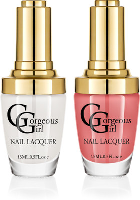 

Gorgeous Girl Glossy Nail Lacquer Floral White-01 & Burnt Sienna-16(Pack of 2)
