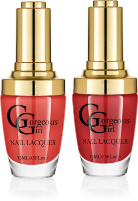 

Gorgeous Girl Glossy Nail Lacquer Rose Wood-03 & Candy Apple Red-12(Pack of 2)
