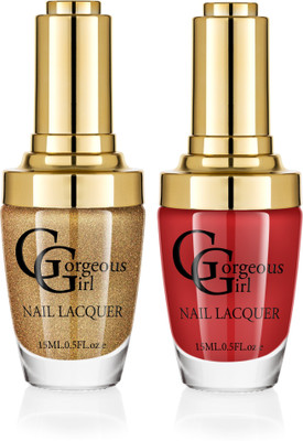 

Gorgeous Girl Glossy Nail Lacquer Rose Wood-03 & Gold Glitter-20(Pack of 2)