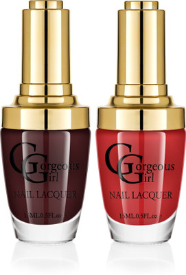 

Gorgeous Girl Glossy Nail Lacquer Rose Wood-03 & Black Bean-28(Pack of 2)