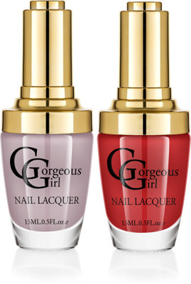 

Gorgeous Girl Glossy Nail Lacquer Rose Wood-03 & Light Gray-13(Pack of 2)