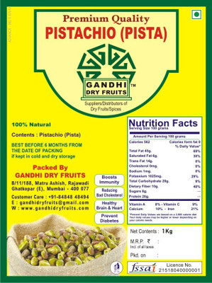 

Gandhi Dry Fruits SALE Best Quality 1 Kg Pistachios(1 kg, Pouch)