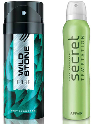 

Secret Temptation Affair Deodorant For Women and Wild Stone Edge Deodorant for Men (150 ml each), Pack of 2 Perfume - 300 ml(For Men & Women)