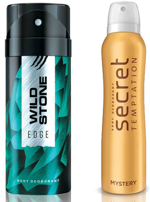 

Secret Temptation Mystery Deodorant For Women and Wild Stone Edge Deodorant for Men (150 ml each), Pack of 2 Perfume - 300 ml(For Men & Women)