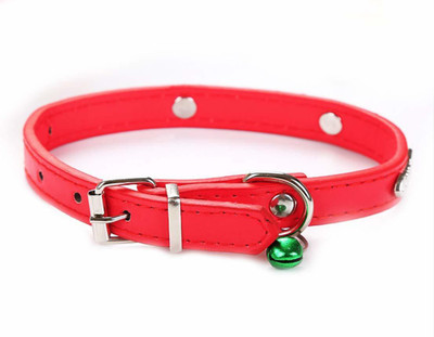 

Kolorfish Leather Cat Safety Collar, Kitten Collar for Cat with Bell and Fish Design (Red) Plain Cat Collar Charm(Red, Solid)