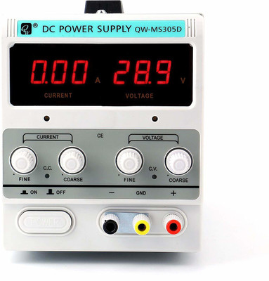 

Circuitech QW-MS305D VARIABLE LINEAR DC POWER SUPPLY 0 - 30V / 0 - 5A - REGULATED ADJUSTABLE LAB KIT WITH ALLIGATOR LEADS 150 Watts PSU(White)