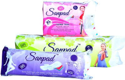 

Sanpad XL 280mm, Ultra Thin and Regular combo Sanitary Pad(Pack of 3)