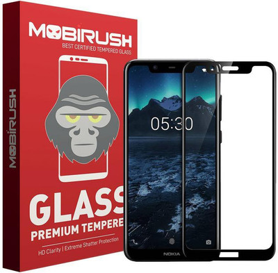 MOBIRUSH Edge To Edge Tempered Glass for Nokia 5.1 Plus (X5)(Pack of 1)