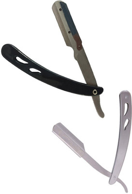 

S R Enterprises beard shaving razor plastic handle and stainless steel [pack of 2pcs](Pack of 2)