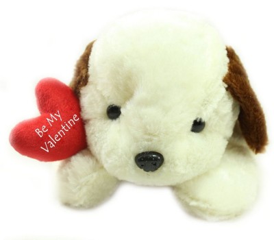 Tickles Be My Valentine Cute Dog Heart Love Valentine Gift for Girlfriend Wife Husband Boyfriend  - 20 cm(White)