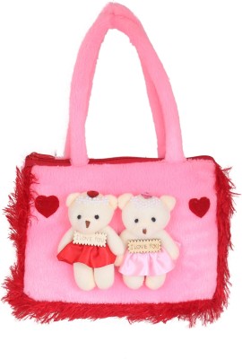 Tickles Beautiful Teddy Hand Purse bag Hand Purse Bag For Kids Girls School Bag(Pink, 9 inch)