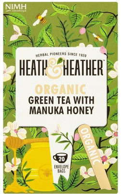 

Heath & Heather Organic Green Tea With Manuka Honey 40g Honey Tea Bags(40 g, Box)