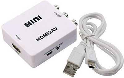 

AVB TV-out Cable New 1 Pcs 1080P HDMI to AV 3RCA CVBs Composite Video Audio Converter Adapter Supporting PAL/NTSC with USB Charge Cable for PC Laptop PS4 PS3 TV STB VHS VCR Camera DVD with USB Power Cable Media Streaming Device(White, For Laptop)