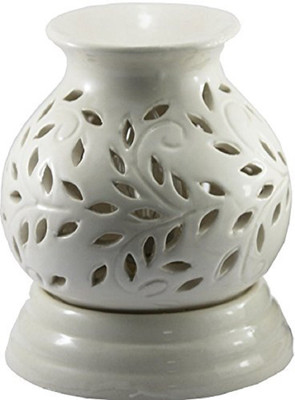 Lyallpur Stores Ceramic White Colour Pot shape Leaf Design Electric Aroma Diffuser with Fragrance Oil of 10ml Air Fragrance Diffuser Ceramic White Colour Pot shape Leaf Design Electric Aroma Diffuser with Fragrance Oil of 10ml Air Fragrance(2 x 5 ml)