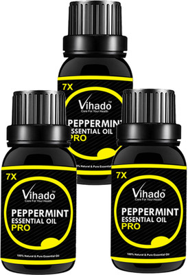 VIHADO Pure Premium Quality PepperMint Essential Oil 7x Pro (20 ml) (Pack of 3)(20 ml)
