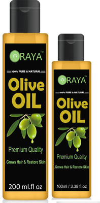 

ORAYA Extra Light Olive Oil- 100 % Pure and Natural Combo of 1 bottles of 200 ml and 1 bottle of 100 ml(300 ml) Hair Oil (300 ml) Hair Oil(300 ml)