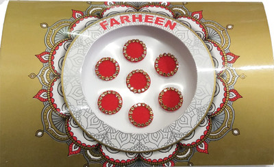 

FARHEEN FRN ROUND BINDI 37 FORHEAD Red Bindis(INDIAN FANCY BINDI)