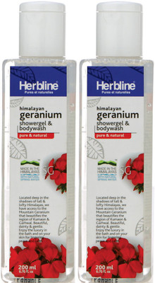 

Herbline Geranium showergel & bodywash 200ml Pack Of-2(400 ml)