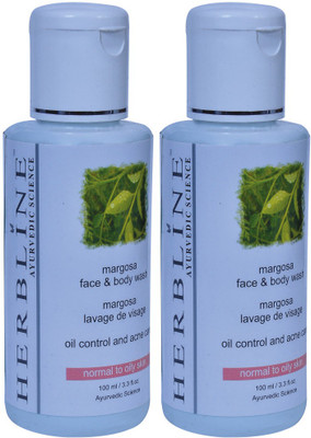 

Herbline Margosa Face & Body Wash 100ml Pack Of-2(200 ml)