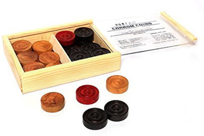 

QUINERGYS ® Handmade High Quality Wooden Premium Carrom Coins Carrom Pawns(Pack of 24)